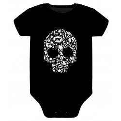 Body para bebé Cómic Skull