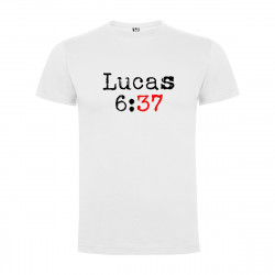 Camiseta Lucas 6:37 blanca